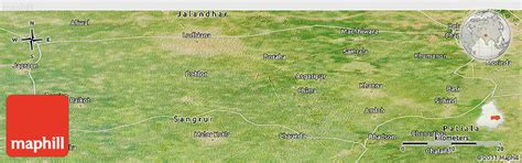 Satellite Panoramic Map of Ludhiana