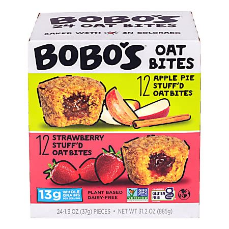 Bobos Oat Bar Bites Variety Pack 1.3 Oz Pack Of 24 Bars - Office Depot