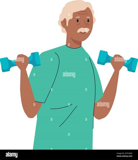 Senior man cartoon lifting weights vector design Stock Vector Image & Art - Alamy