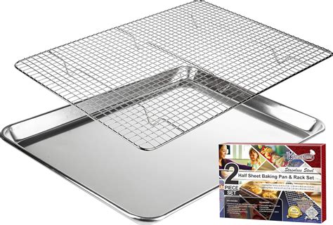 Amazon.com: KITCHENATICS Baking Pan and Cooling Rack - Half Sheet ...