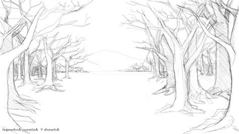 Easy Forest Drawing at PaintingValley.com | Explore collection of Easy ...