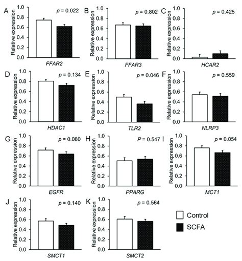 Effect of short-chain fatty acids (SCFA) on expression of SCFA ...