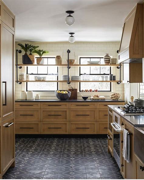 Open shelving in front of windows. | Farmhouse kitchen inspiration, Kitchen interior, Kitchen ...