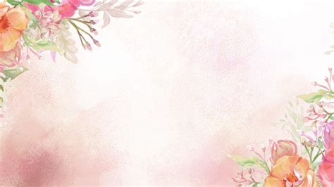 Cute Spring Nature Pink Watercolor Floral Powerpoint Background For Free Download - Slidesdocs