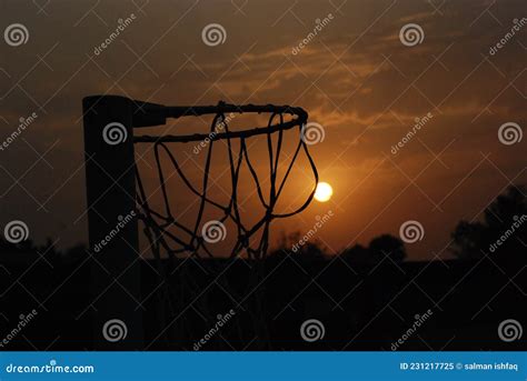 Sunset Basketball Hoop Silhouette Stock Image - Image of sunset ...