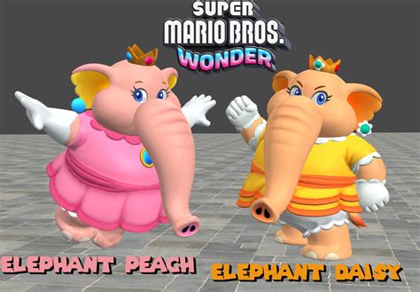 SMBW: Elephants Peach and Daisy (XPS) by SpinosKingdom875 on DeviantArt