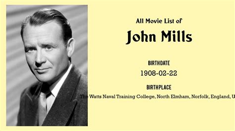 John Mills Movies list John Mills| Filmography of John Mills - YouTube