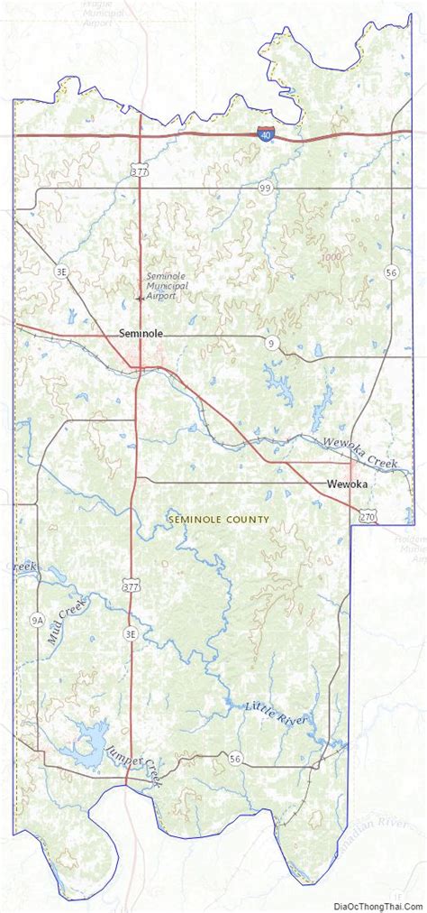 Map of Seminole County, Oklahoma - Địa Ốc Thông Thái