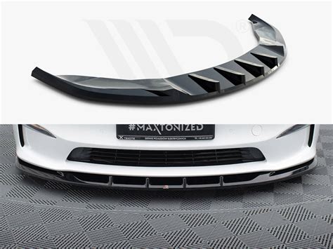 Front Splitter V.3 Tesla Model S Plaid Mk 1 Facelift - Maxton Design UK