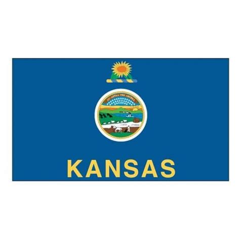 Kansas 3 x 5 Nylon State Flag (KS STATE FLAG 3x5) by www ...