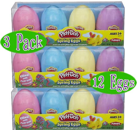 Play-Doh Spring Eggs 4-Pack Gift Set Bundle (12 Eggs & 24oz Total) - 3 ...