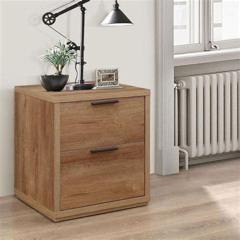 Stockwell Rustic Oak Wooden 2 Drawer Bedside Table