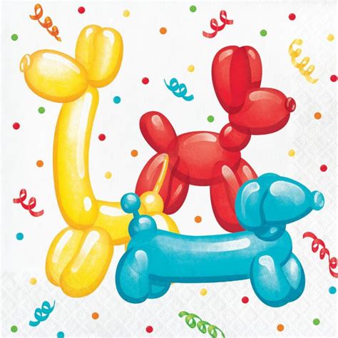 Party Balloon Animal Happy Birthday Paper Luncheon Napkin - Etsy