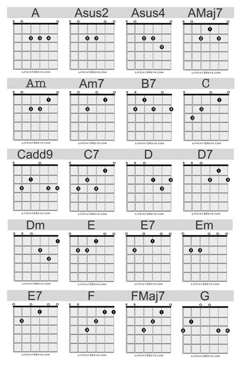 20 Essential Guitar Chords for Beginners | Life In 12 Keys