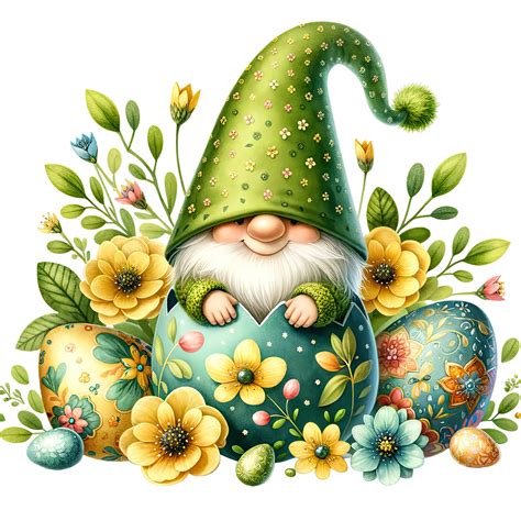 Easter Gnome Clipart Bundle, Easter Gnome, Garden Clipart, Easter Eggs ...