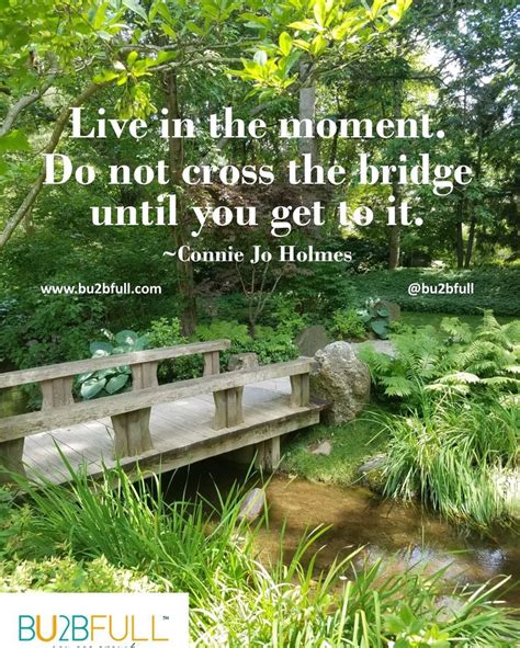 Live in the moment. Do not cross the bridge until you get to it. (With images) | Photo quotes ...