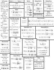 thermodynamics formula sheet - THERMODYNAMICS FORMULA SHEET II.H PRESSURE 1 bar = 105 Pa = 0.1 ...