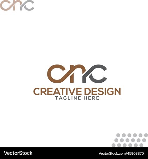 Cnc create letter logo design Royalty Free Vector Image