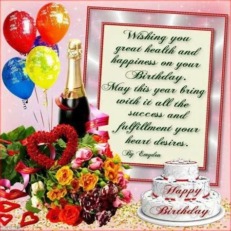 Wishing You Great Health And Happiness On Your Birthday Pictures, Photos, and Images for ...