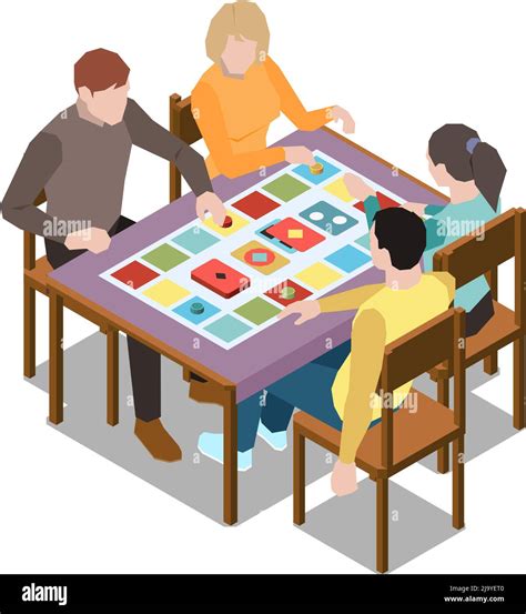 Isometric family playing board game 3d vector illustration Stock Vector Image & Art - Alamy