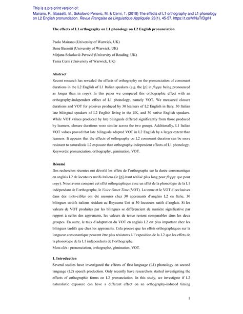 (PDF) Effects of L1 orthography and L1 phonology on L2 English ...