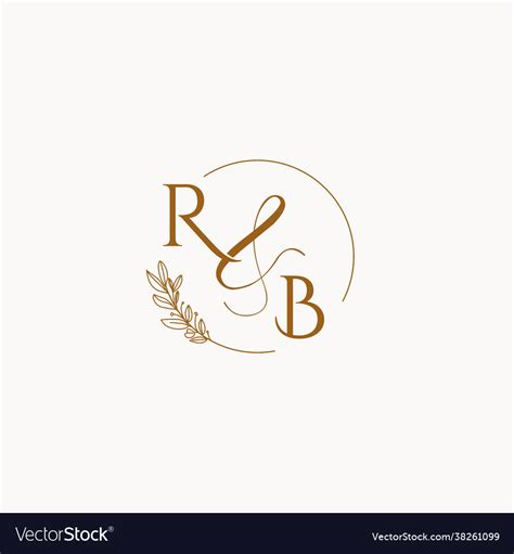 Rb initial wedding monogram logo Royalty Free Vector Image