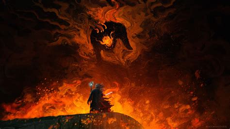 Balrog vs Gandalf Lord Of The Rings Wallpaper, HD Fantasy 4K Wallpapers, Images and Background ...