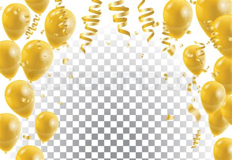 Gold balloons, white background. Vector illustration. | Stock vector | Colourbox