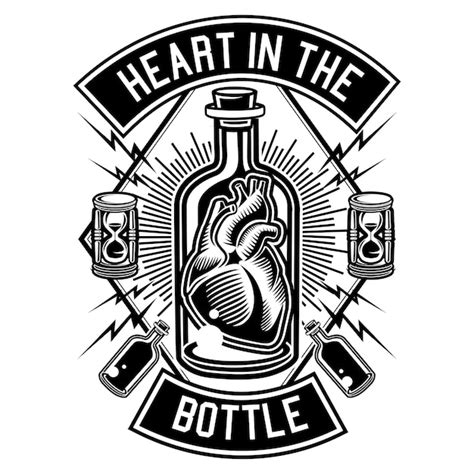 Premium Vector | Heart in the bottle