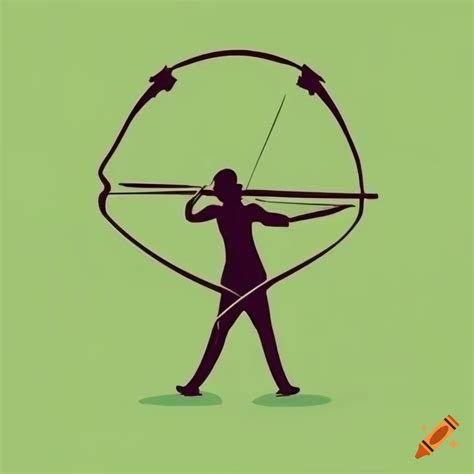 Minimalist logo of an archery club on Craiyon