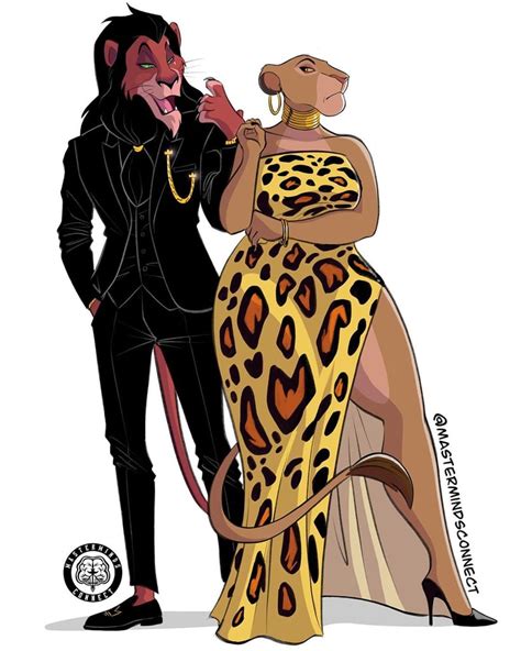 Scar and Sarabi | Artist Gave The Lion King Characters a Humanlike Makeover | POPSUGAR Smart ...