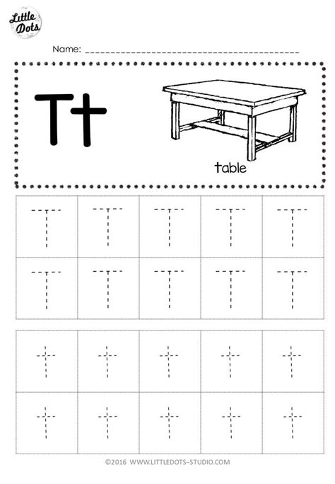 Free Letter T Tracing Worksheets