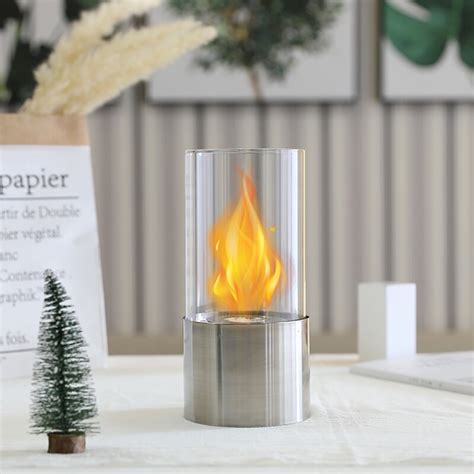 JHY DESIGN Metal Bio-Ethanol Outdoor Tabletop Fireplace with Flame ...