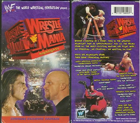 WWF WWE WrestleMania 14 Highlights Sealed Video Steve Austin WWF WCW ...