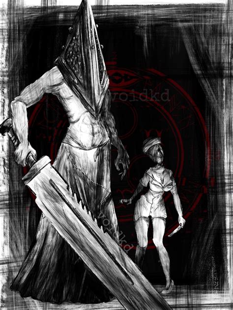 Pyramid head and nurse fanart! : r/silenthill