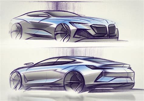 Concept Car Sketches on Paper