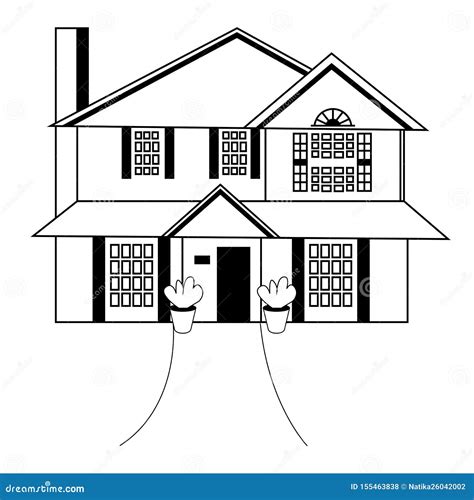 Sketch of the House Architecture . Free Hand Drawing Vector Illustration. Thumbnail Sketch of ...