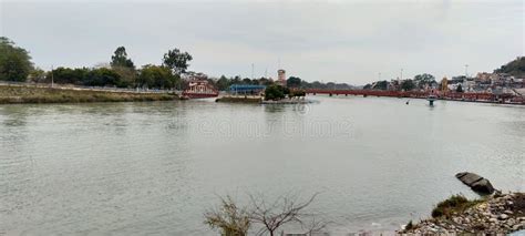 Ganga ghat of Haridwar stock photo. Image of coast, boat - 185272068