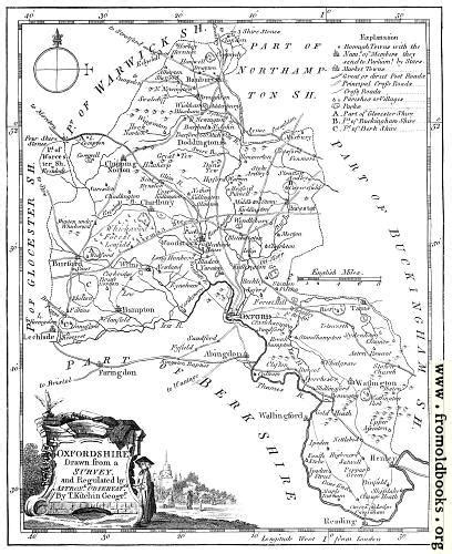 Antique Eighteenth-Century Map of Oxfordshire