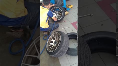 Tire stretching 175 50 15 onto a 15" x 8JJ rim - YouTube