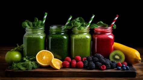 Premium AI Image | Healthy fruit and vegetable smoothies