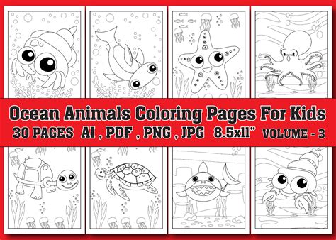 Ocean Animals Coloring Pages For Kids