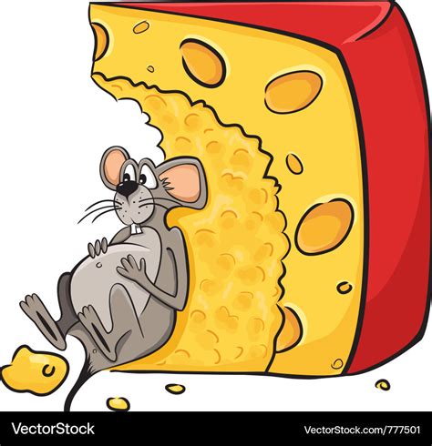 Mouse with cheese Royalty Free Vector Image - VectorStock