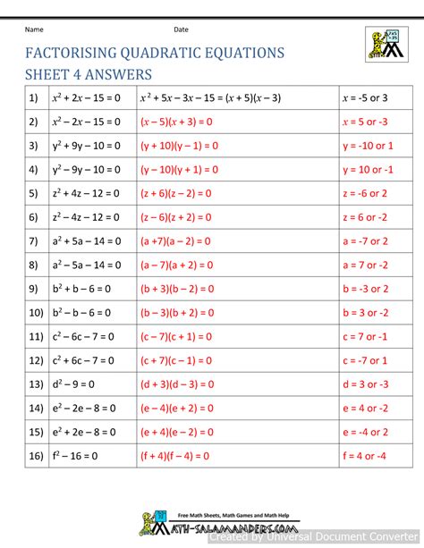 Quadratics Questions