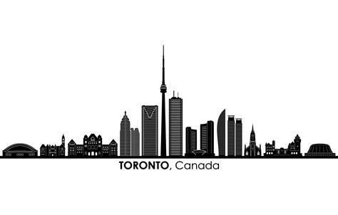 TORONTO Canada Skyscraper SKYLINE City Outline Silhouette - Etsy