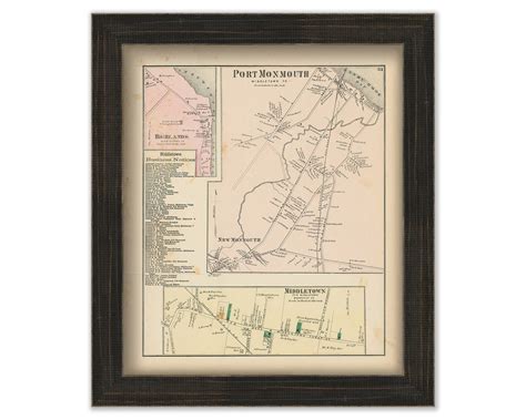 PORT MONMOUTH, New Jersey 1873 Map - Replica or Genuine ORIGINAL