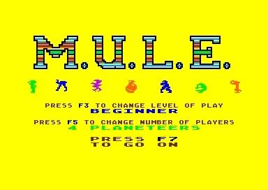 an old computer game with the words mulle written in different languages and numbers on it
