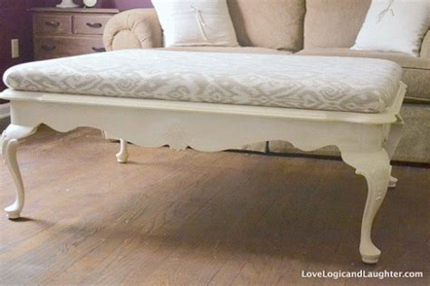 Logic and Laughter: DIY Upholstered Ottoman from an Old Coffee Table - A Tutorial | Upholstered ...
