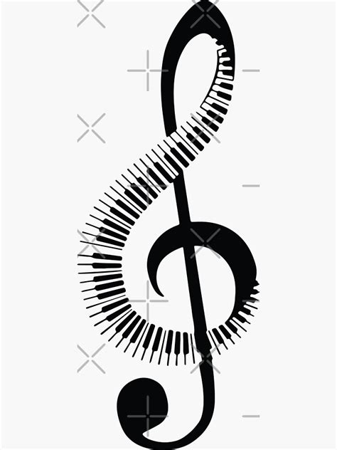 "Treble Clef Music Note-piano keyboard Symbol" Sticker for Sale by ...