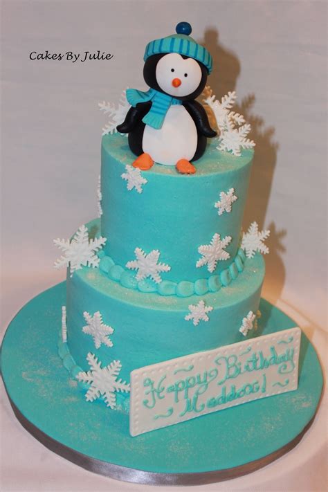 Penguin Winter Themed Birthday Cake. - CakeCentral.com